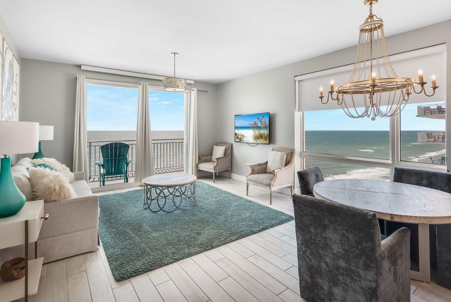 BREATHTAKING corner unit in one of the most popular condos on the beach! Fully furnished and completely renovated top-to-bottom with impeccable attention to detail, including stainless appliances, wood-look plank tile floors, quartz countertops, interior doors, shaker cabinet doors, marble showers and bath surrounds, bathtubs, plumbing fixtures, lighting fixtures and designer furnishings. This highly-desired floor plan features a unique lock-out master suite with private balcony, which can be rented separately if desired. Owners and guests enjoy world-class amenities including a waterpark, lazy river, beachfront pools, fitness center, and more. Unbeatable as a family-friendly vacation property or rental investment, this condo has everything you need right where you want to be!