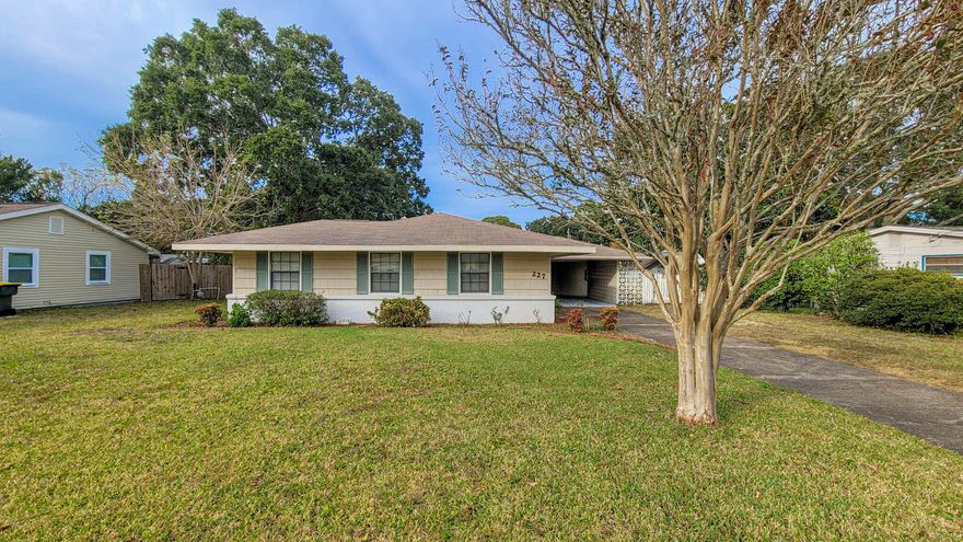 Put your own touches and design into this spacious 3 bedroom 1. 5 bath home in central Fort Walton Beach! Interior features include a large open living/dining area with built ins, bay windows, and cozy brick fireplace. Check out the spacious and fully-enclosed addition that leads out to the open patio & fenced yard. Down the hall are 3 bedrooms and a full guest bathroom. The master suite has built-in shelving and private half bath... Exterior features include a covered carport, storage closet w/ water heater, and 200 SF workshop!