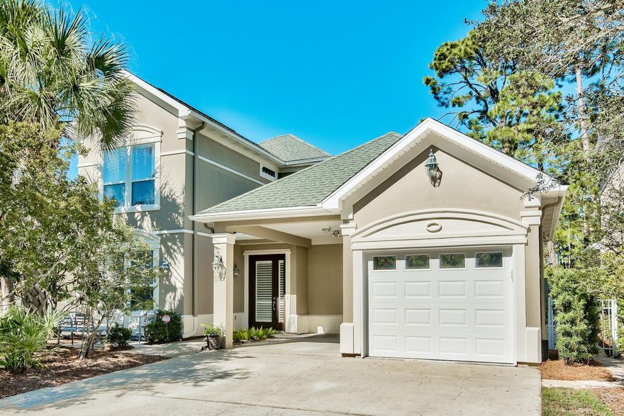 By far the best floor plan in coveted Fairway Villas! If you are looking to ''right-size'' in a non weekly rental small neighborhood this 4 bedroom, 3 bath home with first floor master suite is outstanding for full time living, or your second home. Huge screened porch off the dining room and a spacious rear courtyard with a view of the #2 tee box of the Santa Rosa Golf Club. Nice one car garage AND one car covered carport. The one owner home has been well kept with many extras such as 2 new A/C Units (2016), professional landscaping, Elastomeric paint (2016), crown molding, new chandeliers, new stainless kitchen appliances (2015) and window treatments throughout! WATCH THE DRONE VIDEO...great location! Close to 30A beaches, Santa Rosa Golf & Beach Club and The Vue Restaurant.