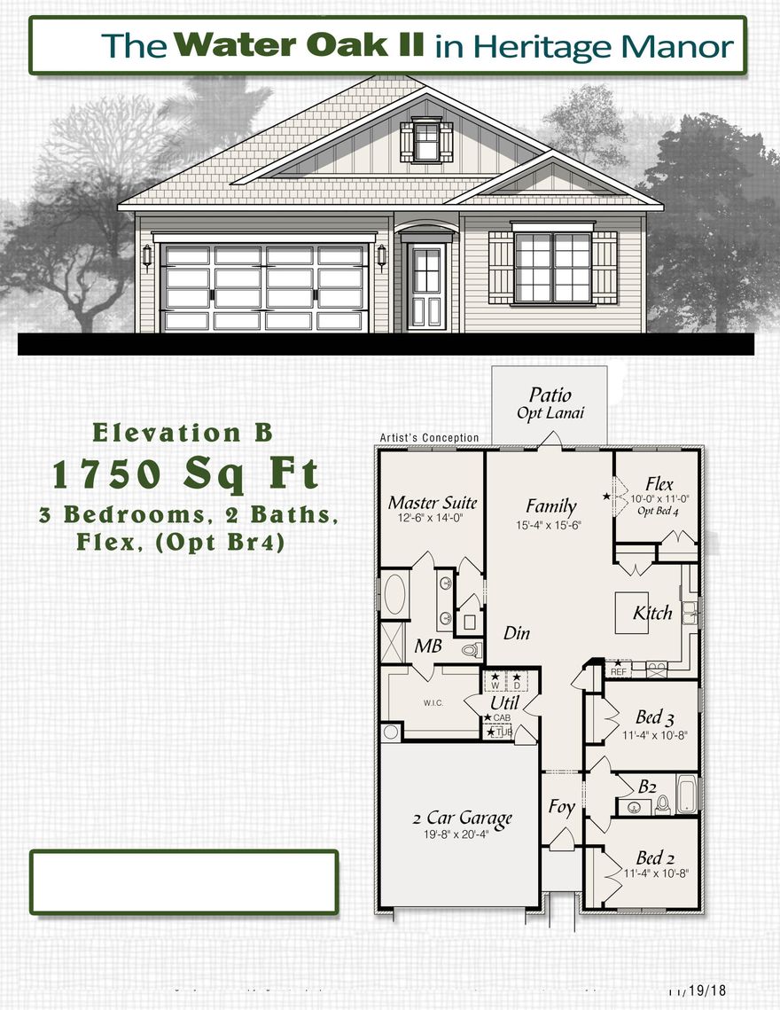 This brand new three bedroom, two bath home built by the well known, Randy Wise Homes, Inc., features 1750 sqft with an open concept floorplan and a large covered back porch. Renowned for the quality of construction, this home has a higher level of finishes and stands apart from others in the developed neighborhoods in Crestview. The Water Oak II contains 3 bedrooms and a flex room that could be used as a 4th bedroom, office or play room. The open kitchen has granite countertops, a island, stainless steel appliances, gas range, tiled backsplash,, pantry and plenty of cabinets. The master bedroom has a large walk-in closet that leads to the expansive laundry room. The masterbath features his and her vanities, a nice soaking tub and walk-in shower.