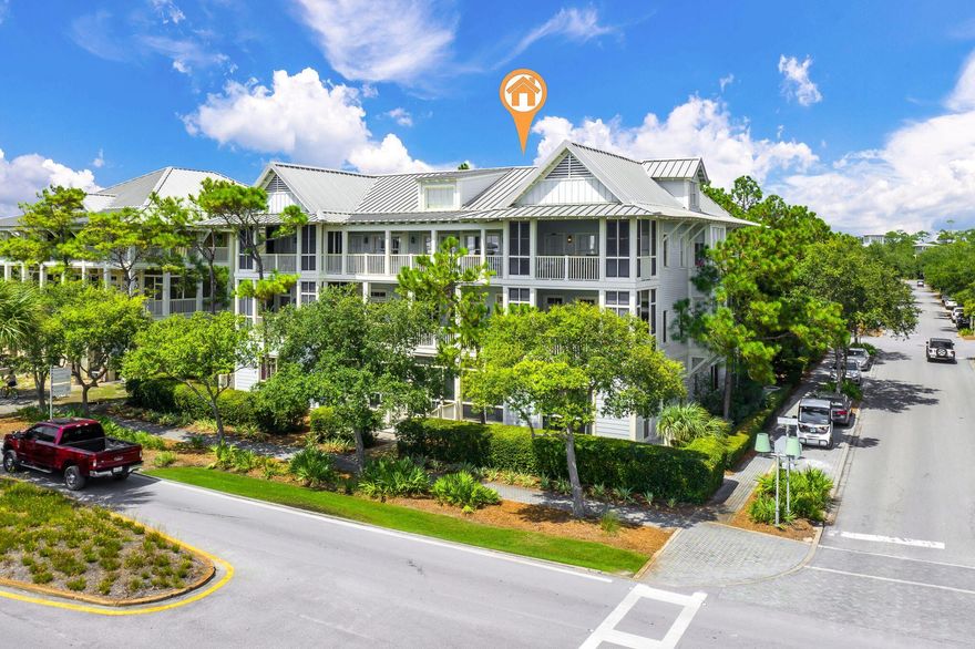 This beautiful 2 bedroom, 2.5 bath WaterColor Town Center Condo overlooks 30A and is conveniently located in the heart of WaterColor! Just a quick walk to the recently expanded WaterColor Beach Club, Watercolor Boathouse on Western Lake, shops, restaurants and Seaside.  This unit offers the coveted first floor master bedroom and master bath.  A second bedroom with ensuite along with a laundry room complete the first floor.  The second level offers an open floor plan making it the perfect space to entertain and enjoy family time complete with hardwood floors, wainscot walls and a balcony that overlooks 30A. The kitchen features blonde  wood cabinets, Corian countertops and all new stainless steel signature appliances including a pull out refrigerator, range and dishwasher.  The kitchen overlooks the dining area.  A half bath is also conveniently located on the 2nd level.  The WaterColor community includes residential homes and an award-winning newly remodeled beach side resort located on the beautiful Gulf of Mexico beaches and alongside serene Western Lake. The community is designed to have a small-town feel and is perfect for exploring on foot or by bike. Quaint streets and pathways connect homes to the community's parks, lush green spaces and shops. The community includes access to a boathouse with paddle boards, kayaks and fishing equipment; an outdoor amphitheater; several swimming pools and a bike barn. Call to schedule a showing today!