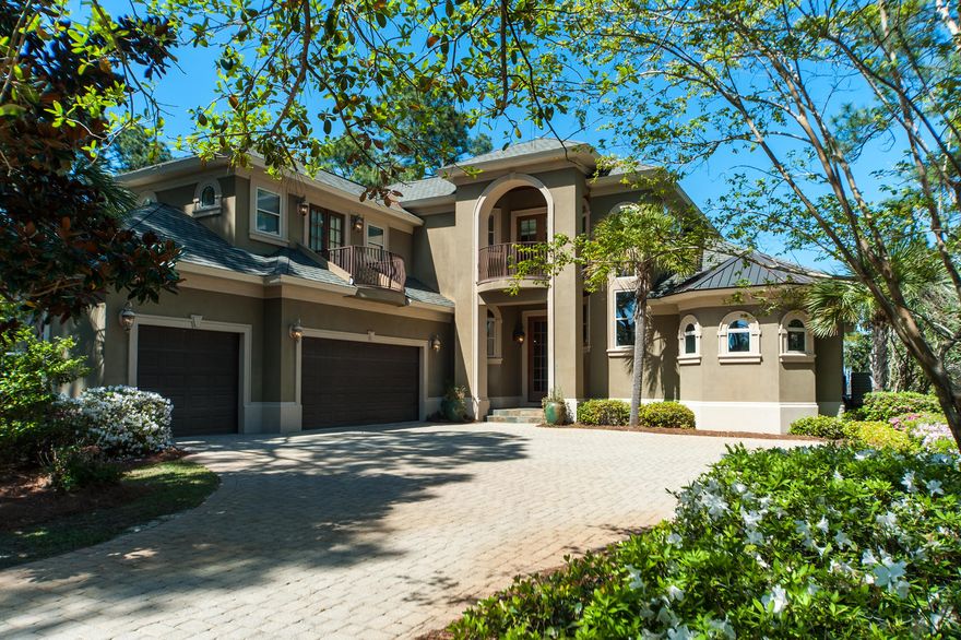 This luxurious bayfront estate is a family home that welcomes you with a gorgeous waterfront view! From the private wooded drive up to the estate the home is quite impressive. When you walk in the foyer you see the open floor plan from kitchen to the family room. Many one-of -a kind architectural elements. Lovely hickory floors, cypress beams, and solid mahogany doors are just a few of the special features. Top of the line kitchen appliances: Jenn Air, Viking range, & Fisher Paykel dishwasher. The waterfront master suite is located on the first floor, as well an an exercise room for all to enjoy. Upstairs is a wonderful sitting room that also looks over the water where you can walk out to enjoy the open air balcony. Generously sized rooms, souring ceilings, and abundant natural light