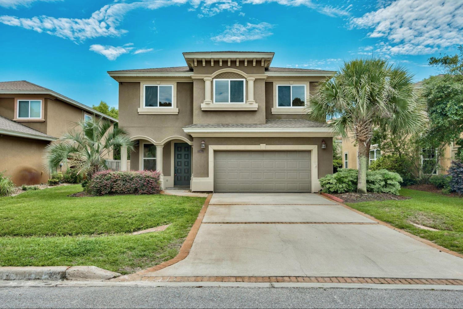 Experience this mediterranean beauty that is within five minutes of the gulf coast.. This concrete and steel D.R. Horton custom home features 5 bedrooms 3.5 baths..Recent updates include new hardwood flooring ,fresh paint, fenced in back yard with custom dog house for your furry friends..Baywalk Landing is a small and quite neighborhood comprised of upscale, single family homes and conveniently located in one block from the Bay. This home offers living and family rooms along with a breakfast nook and a dining room.The master bedroom has his and her closets, separate vanities, with a large walk in shower..This home enjoys low electric bills and insurance premiums..Best priced home in the neighborhood.. Come experience the life you so deserve on the beautiful Emerald coast