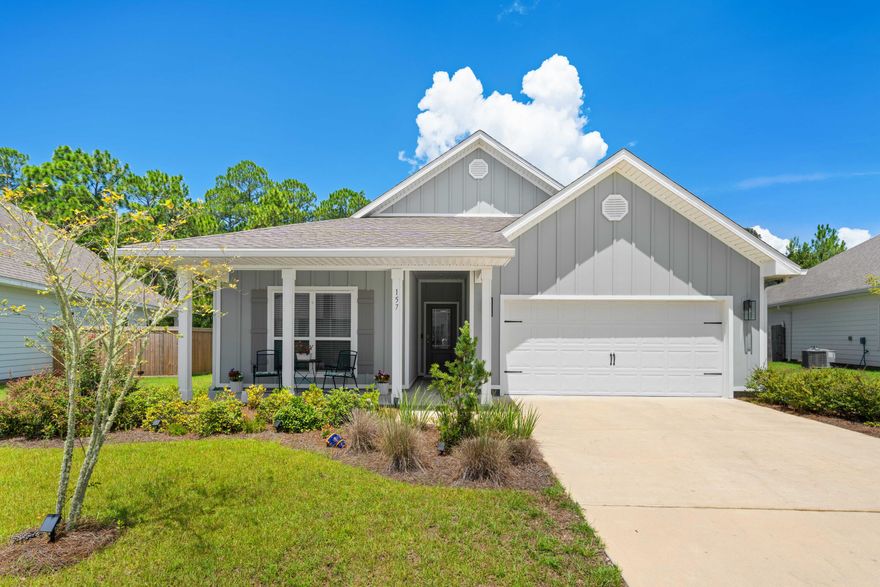 Timeless elegance can be found in this well maintained craftsman style home located in The Preserve at Paradise Cove in Point Washington. Backing up to a wooded preserve and surrounded by lush landscaping, this 4 bedroom, 2 bath and 2-car garage home offers year-round privacy and relaxation. Experience the ease of convenience with quick access to the Choctawhatchee Bay, South Walton's white sand beaches, the many towns along 30A, Eden Gardens, as well as numerous hiking and biking trails. Featuring stainless steel appliances, professional lighting, screened back porch, smart home technology package, shaker style cabinets, stunning finishes and fixtures, quartz countertops, and wood-grain EVP flooring throughout.