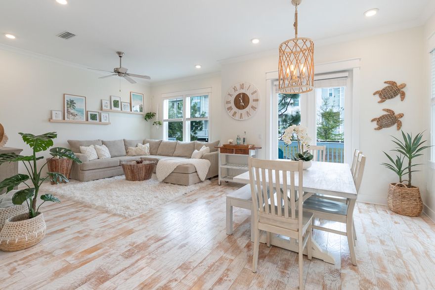 Located in the sought after 30a community of Prominence, this Cozumel 2 story floor plan includes 3 bedrooms, 2.5 bathrooms. Upon entering the house you will be drawn to the light and airy wide plank hardwood floors, reminiscent of the boardwalk... inspired by the coastal lifestyle to evoke memories by the sea. The open great room is bright and coastal with 10 foot ceilings and recently painted walls! The kitchen features stainless steel appliances and granite countertops. Upstairs you will find 3 bedrooms (one is currently being used as an office). The master bedroom features a vaulted ceiling giving it a grandiose feeling! The house is being offered fully furnished (with a few exclusions). Projected revenue $80k+.  It is currently a primary residence, so it is in pristine condition!