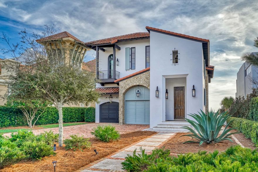 ''SANDCASTLE IN PARADISE'' is a gorgeous TUSCAN VILLA in PARADISE BY THE SEA- A true EXCEPTION IN PRIVACY, this property is a GATED COMPOUND located within a GATED COMMUNITY. 60'' OF GREAT GULF VIEWS, INFINITY EDGE POOL w LOGGIA. A large den has a FIREPLACE & WET BAR perfect for entertaining. A MASTER SUITE on 1st floor overlooks the GULF. 2 GUEST SUITES on 1st Floor. The interior STONE WALLS & BEAMED VAULTED ceilings make you feel like you really are in TUSCANY! The GULF FRONT LIVING AREA is massive with kitchen, dining & Living Room all having fabulous views! The MASTER SUITE opens onto a private balcony with the best WESTERN views... perfect for SUNSET viewing! MARBLE bath, large walk-in shower, free-standing soaking tub, water closet & bidet, and walk-in closet create a SPA like feel.