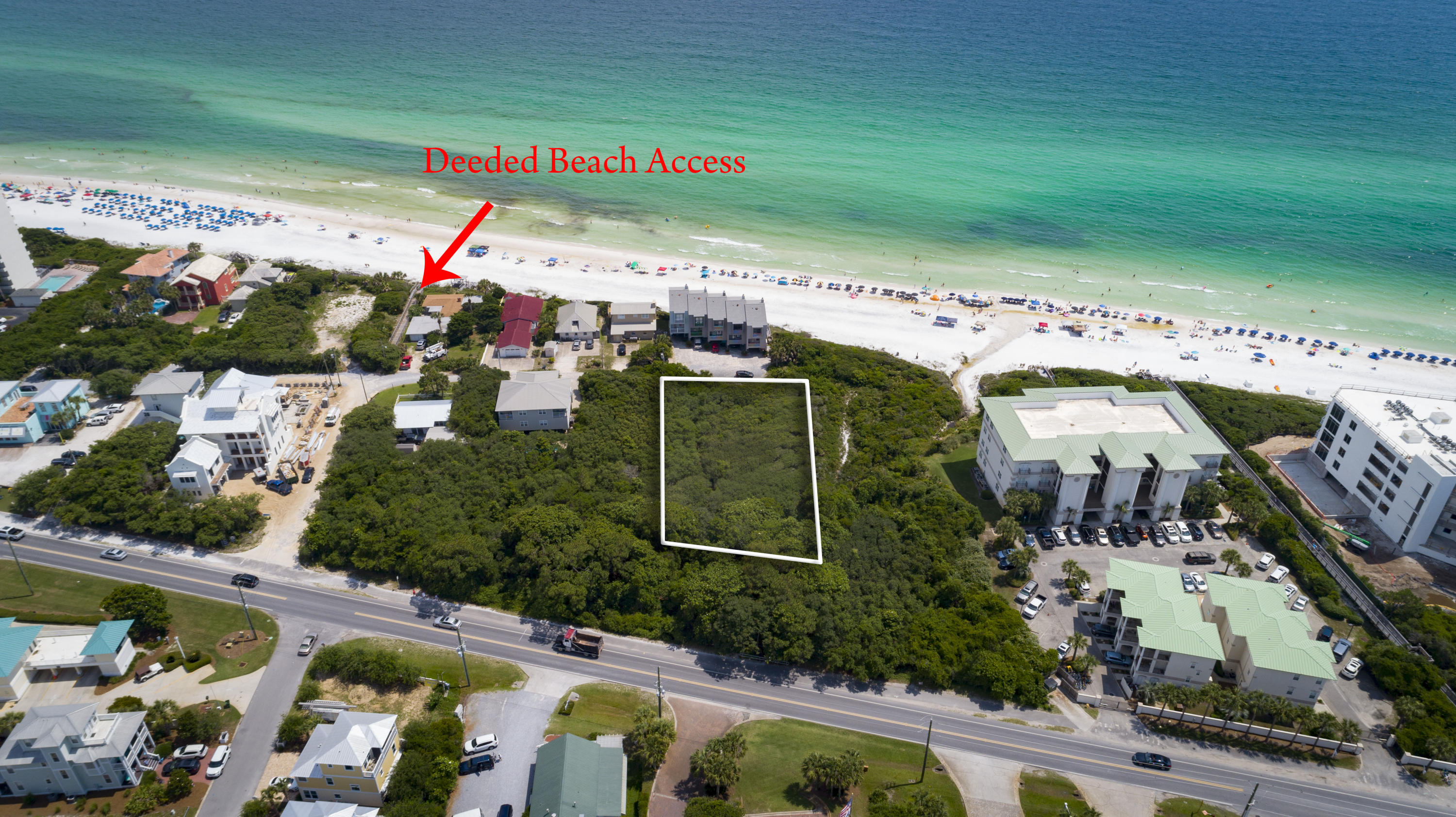 Sandwiched between Seagrove Beach and Eastern Lake, this private 0.24 acre lot is tucked away on a quiet private street. Just a stone's throw from the beach, any new home has prime gulf view potential from the second floor and is within earshot of the gently turning waves on the Gulf of Mexico. Deeded beach access is located only steps away for easy access to the powder-soft sand for breezy sunset strolls and early morning walks just you and the seagulls for company. Fishing, swimming, boating, sunbathing, stand-up paddle boarding and other watersports can all be enjoyed in this scenic beach haven. This wooded lot is located on the sought-after south side of Scenic 30A.