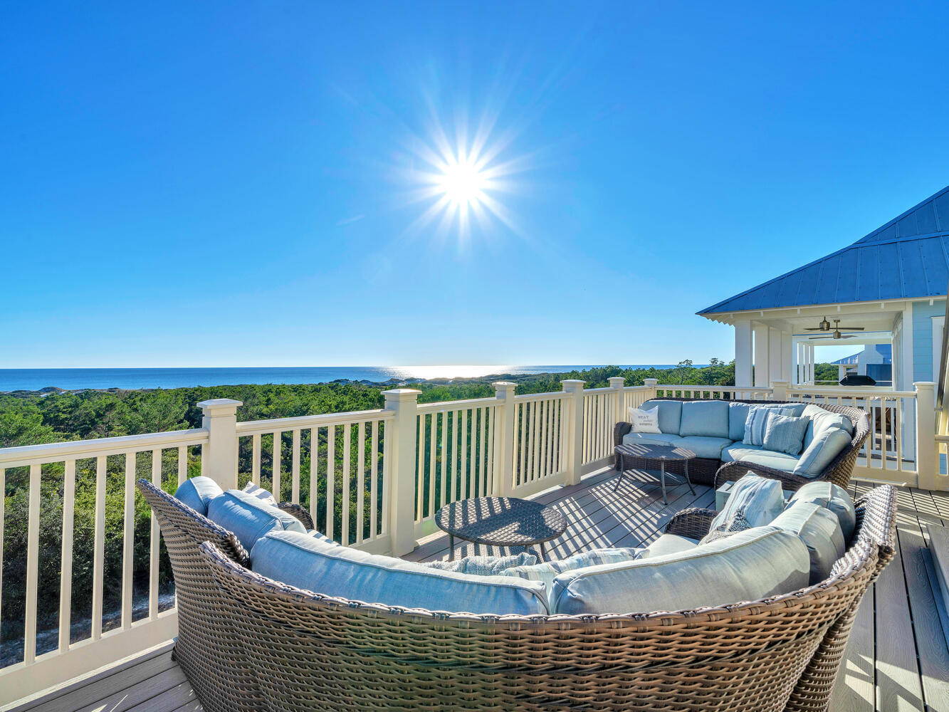 PANORAMIC GULF VIEWS!!Nestled on Topsail Hill State Park and Preserve, this 4-bedroom, 4-bathroom home offers breathtaking, unobstructed Gulf views from its 2nd and 3rd-floor balconies. Situated at one of the highest elevations in Cypress Dunes--40 feet above sea level--this property combines natural beauty with luxurious coastal living.As you approach, you'll notice the freshly painted exterior, setting the stage for the home's charm. The 1st floor features two spacious bedrooms, each with its own en-suite bathroom, opening onto a covered porch and large paver patio--perfect for family gatherings. This outdoor space backs directly onto Topsail Hill State Park, offering a serene backdrop of wildlife and native flora. A 2-car garage, extra paved parking, and additional storage complete this level.
Moving upstairs, the 2nd floor greets you with a light-filled great room that includes a chef's kitchen, oversized custom Maple cabinetry, a grand island, and a dining area ideal for family meals. The living room opens onto an expansive covered balcony, complete with a BBQ grill, Green Egg, and a built-in bar-height table for outdoor dining under the stars. This floor also includes a bunk room, a TV room, a full bathroom with a shower, and a versatile office or craft room with built-in cabinetry. Additional conveniences include a pantry, a large wine refrigerator, and a well-appointed laundry room with ample storage and a folding table.
The 3rd floor Master suite is a private retreat. This oversized bedroom features custom built-ins, a cozy seating area, and access to a newly built balcony perfect for stargazing. The spa-like Master bathroom boasts a soaking tub, separate shower, double vanity, and a spacious walk-in closet for all your beachwear.
Additional features include a whole-house Briggs & Stratton generator, a Sentricon termite monitoring system, and an automatic sprinkler system for the mature landscaped yard.
Cypress Dunes, a gated community bordering Topsail Hill State Park, provides residents with unparalleled access to nature and exceptional amenities, including:
Two pools, one with a stunning Gulf view
A clubhouse with a chef's kitchen and large TV
Tennis and pickleball courts
An exercise room
An outdoor fireplace and green space for children and pets
Stroll through the community's walking trails and boardwalks, winding over century-old ponds, and discover the unique coastal wildlife that makes Cypress Dunes so special.
Mostly furnished and designed for relaxation and entertainment, this home offers the perfect blend of charm, convenience, and a serene coastal lifestyle. Whether you're looking for a family retreat or a tranquil escape by the beach, this property delivers it all.