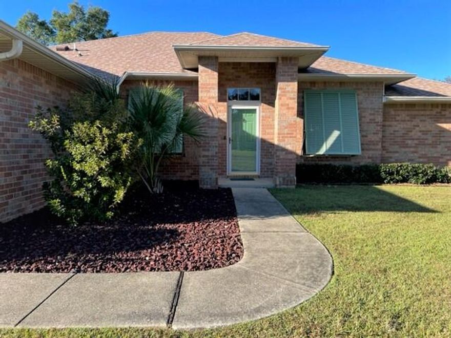 BRICK Home 4 bedrooms 3 baths plus a Den/Office with a SIDE ENTRY GARAGE in highly Desirable BRENTWOOD Subdivision! Very SPACIOUS, SPLIT Floorplan with a 4th bedroom that has a private bath so would make for a great GUEST SUITE or In-Law Suite. Beautiful home that has been well maintained. KITCHEN is ideal for entertaining family and friends it has GRANITE countertops, Pantry, Appliances convey and new garbage disposal. Large Living Room featuring a wood burning FIREPLACE, Step out into the ENCLOSED Patio Area and enjoy the beautiful PRIVACY Fenced Yard. NEW ROOF in 2018, Sprinkler System, Termite Bond, Storm Shutters and Gutters.