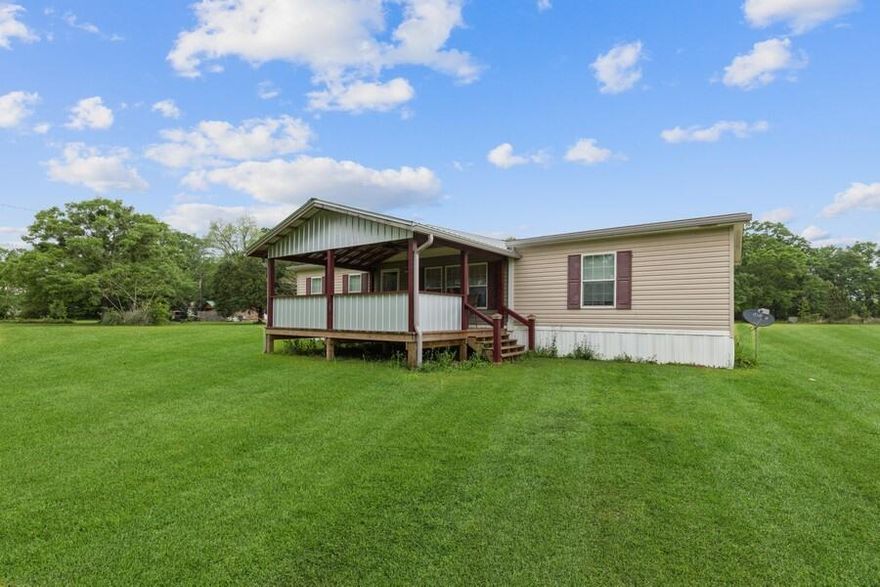 YES! You are seeing the Right Price! Peace and Quiet is what awaits you at this well-maintained, single-owner home located on over 2.5 acres of land. This home has been lovingly cared for by the owners who added huge covered front & back porches to sit and enjoy living in the fresh air. The open design of the home's living, kitchen, and dining areas allow for large gatherings. The focal point of the kitchen is the island & you are going to love having it! This great plan also offers split bedrooms featuring a primary suite w/ a soaking tub & separate shower w/builtins & a walkin closet separated from the other well-sized bedrooms in the home. The land is more than 90% cleared, open & level. A metal outbuilding/lawn shed was added a couple years ago to house lawn mowers, 4-wheelers etc. Build that dream garden! Put in a pool oasis! Start a small livestock farm. No HOAs. No restrictions. 

Isn't it time for you? YES it is!