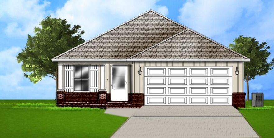 AFFORDABLE NEW CONSTUCTION.. WITH LOCALLY SOURCED UPGRADES.. NOW AVAILABLE!This brick and vinyl beauty is weeks away from completion and offers several upgrades RARELY SEEN IN THIS PRICE POINT!The builder is proud to offer their signature TONGUE AND GROOVE ''SOUTHERN PINE'' CEILING TREATMENTS.. on the front porch and back porch of this home.. and that's just the beginning.The home features a neutral color palate.. luxury vinyl flooring.. trey ceilings.. granite island.. custom shaker-style wood cabinetry.. and ss appliances.The builder envisioned an open-concept floorplan where living.. dining.. and kitchen flowed together seamlessly.They also focused on flooding the home with light.. by adding numerous windows and 3/4 glass doors (front and back). The master suite is spacious and overlooks what will soon be a privacy-fenced backyard. The master bath offers dual vanity.. 2-person walk-in shower.. and HUGE WALK-IN CLOSET. 

Speaking of walk-in closets.. bedrooms 2 and 3 also come equipped with this upgrade; another feature rarely seen in this price point!

The builder has sod on order (free with purchase).. but buyers may add additional landscaping design for a fee. As previously mentioned-- PRIVACY FENCING IS INCLUDED!

Builder's warranty.. termite bond and survey are included.

Best news of all.. county taxes and NO HOA!!!

This home will be finished soon.. but it won't last long! Make an offer today.