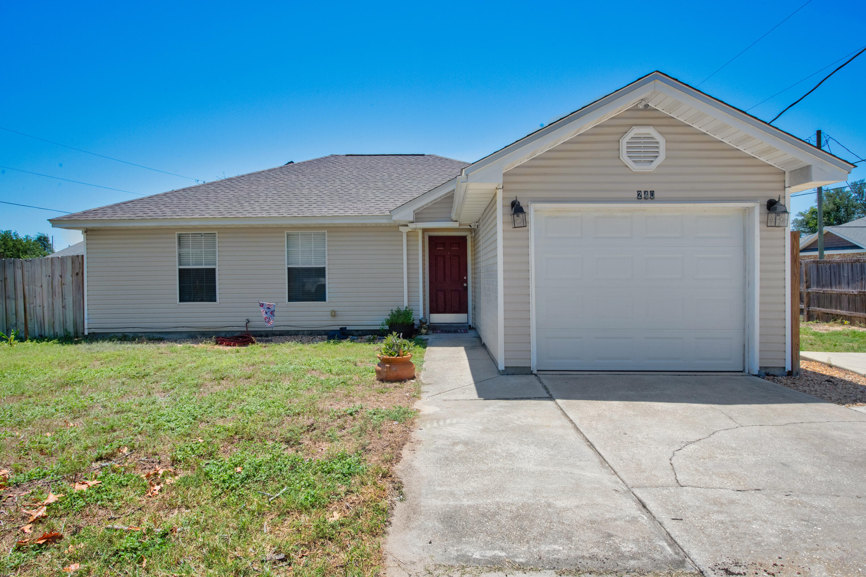 Well located home just minutes from Hurlburt Field and the beach. Offering 3 bedrooms, 2 bathrooms, well sized living room area, kitchen, and dining space! The backyard also offers a large shed, garden area, and the parking for an RV or boat. There are also PAID OFF Solar Panels to assist energy costs each month as well as a tankless hot water heater & water softening system! AC, oven, and refrigerator replaced in 2019 & roof replaced in 2021; recently painted & newer flooring throughout as well! Schedule a showing today!