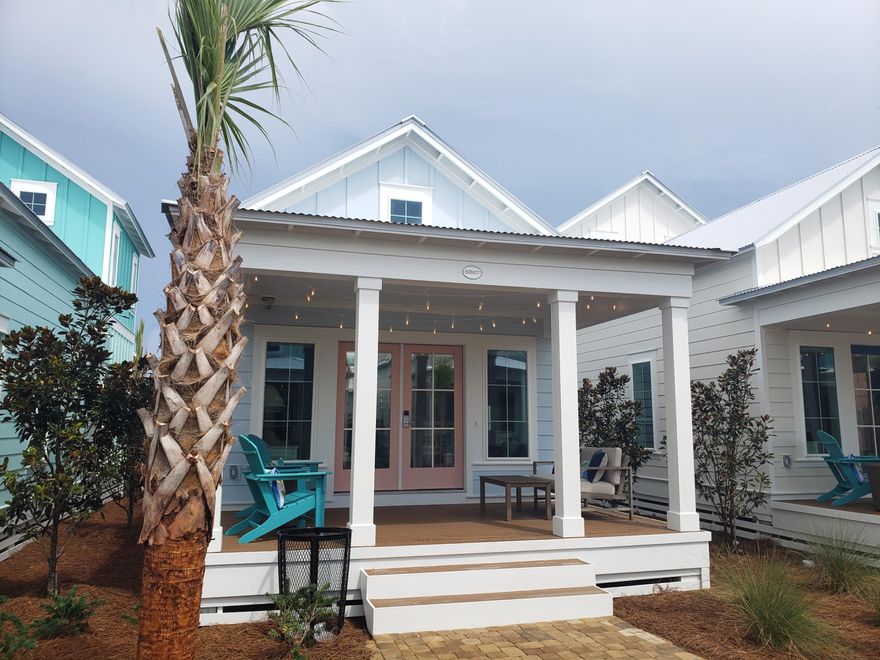 Be among the first to discover this thoughtfully curated and efficiently designed home in a charming ''surf village'' at Margaritaville Beach Cottage Resort in Panama City Beach. The Longboard plan lets you connect and gather on your front porch or step inside to explore 760 sf of heated/cooled space perfectly designed to fit your every need. These charming tiny homes feature a bedroom with a king bed and bath on the first floor and a sleeping loft with built-in full over full bunk beds on the 2nd level.