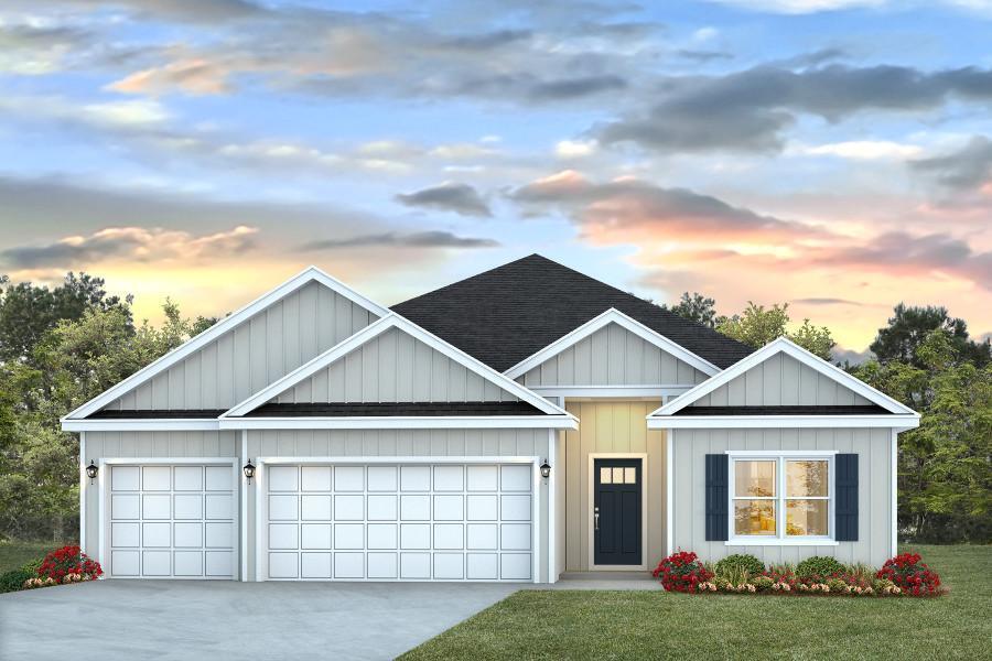 READY FOR MOVE IN NOW. New const. in HILLWOOD ESTATES on a LG. HOMESITE.  Awesome open design Destin model, 4 beds, 3 baths, 12' 5'' x 15' covered patio & 3 CAR GARAGE. Includes: refrigerator, washer, dryer, ALL blinds, the Smart Home Connect System with several convenient Smart Home Devices. Elegant trey ceilings, crown molding, GRANITE in kitchen & baths. Stainless appliances, quiet dishwasher, island bar & corner pantry. Spacious bed 1 offers a 5'x12' 4' closet, double vanity, garden tub & lg. separate shower. NEWEST in wood-look flooring & Frieze carpet in bedrooms. GORGEOUS upscale home with durable Hardie exterior located in fast-growing N. Crestview. Easy access to the airport, military base, Ft. Walton, Destin area beaches & just minutes to the popular Blackstone golf course.