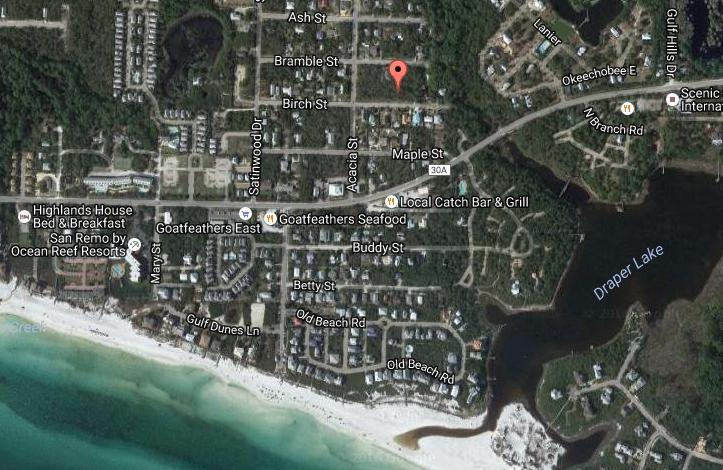 This beautiful, large wooded lot with room for a pool is just a short walk to the beach. The lot is located just north of Highway 30A in the quiet neighborhood of Gulfview Heights, which is conveniently located between Gulf Place and Blue Mountain Beach. Close to wonderful restaurants and shops. No HOA and No build out times. Survey and plans available upon offer. Seller has plans for a 3,055 square foot home. Flood zone X