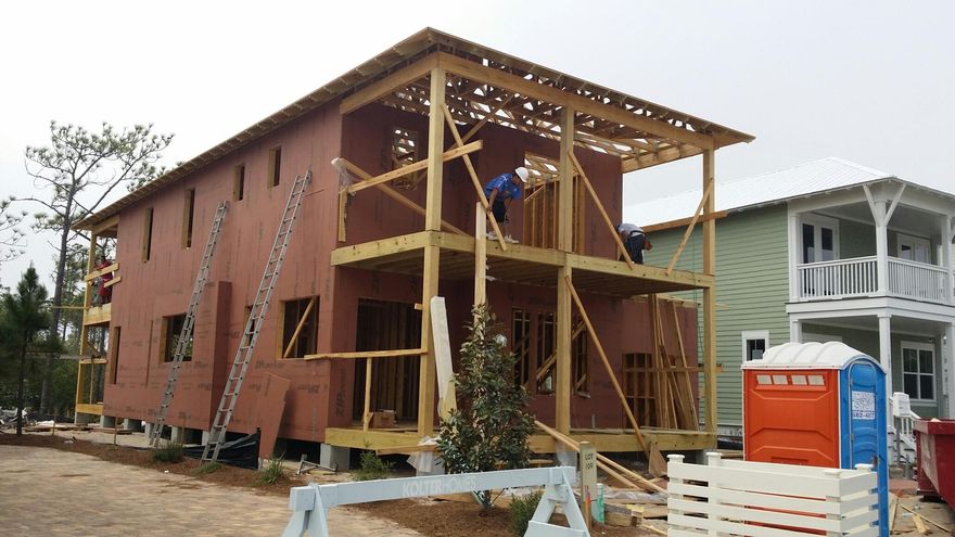 This Sandcastle home will be a beauty! Completion date is end of August. Come walk through today. If you like Carrera marble, white subway tile, Shaker cabinets with glass all the way to the ceiling, and quality GE appliances including a gas cooktop- this is the home and the show stopping kitchen for you! Wonderful floor plan with spacious 1st floor owner's suite and expansive closet. Living room with fireplace is open to kitchen and breakfast room. Upstairs you will find two additional owner's suites plus another suite- that's 3 owner's suites total and a 4th bedroom! Outdoor living and porches galore on this home with 4 covered porches- 2 overlooking preserve! Wood floors throughout the whole house, outdoor showers, impact resistant windows/ doors, and 2 x 6 exterior framing are just a few of the things we do differently than other area builders.  Location close to the pool and new Phase 2 amenities make the location of this home ideal! This ultimate walkabout community has a prime location near 30A in addition to providing residents with the amenity-rich Gathering Place- complete with heated lap pool, hot tub, zero entry pool, firepit, grills, and much more! Newly added amenities will include more trails throughout, Energi fitness stations, multi-purpose court, pickelball court, and more green space.  NatureWalk has a seasonal beach shuttle running to and from the beach and Seaside!  We are open 7 days a week, come check out this home and our 3 designer decorated models.