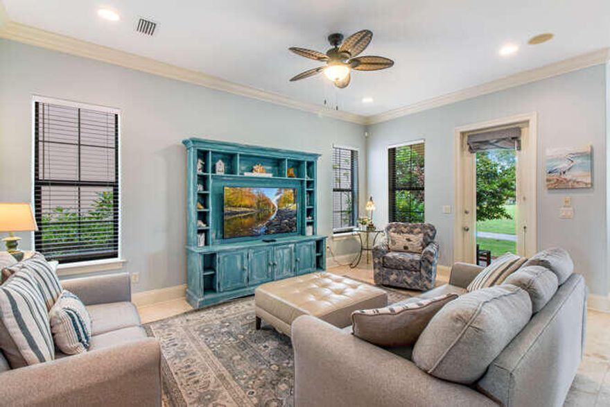 Gorgeous Mediterranean villa located on the golf course in the heart of Sandestin Golf and Beach Resort...spacious open living/dining areas with gourmet eat-in kitchen, granite countertops & stainless appliances. This fully furnished three bedroom, 3.5 bath beauty is tastefully decorated in coastal decor. There is a private balcony off the master bedroom and a covered patio both with views of Hole #5 on the Baytowne golf course. Plenty of available storage in the oversized garage with golf cart! Villa Lago amenities offer not only white sand beaches and world class golf, shopping and restaurants, but a community pool & clubhouse just steps away!!!