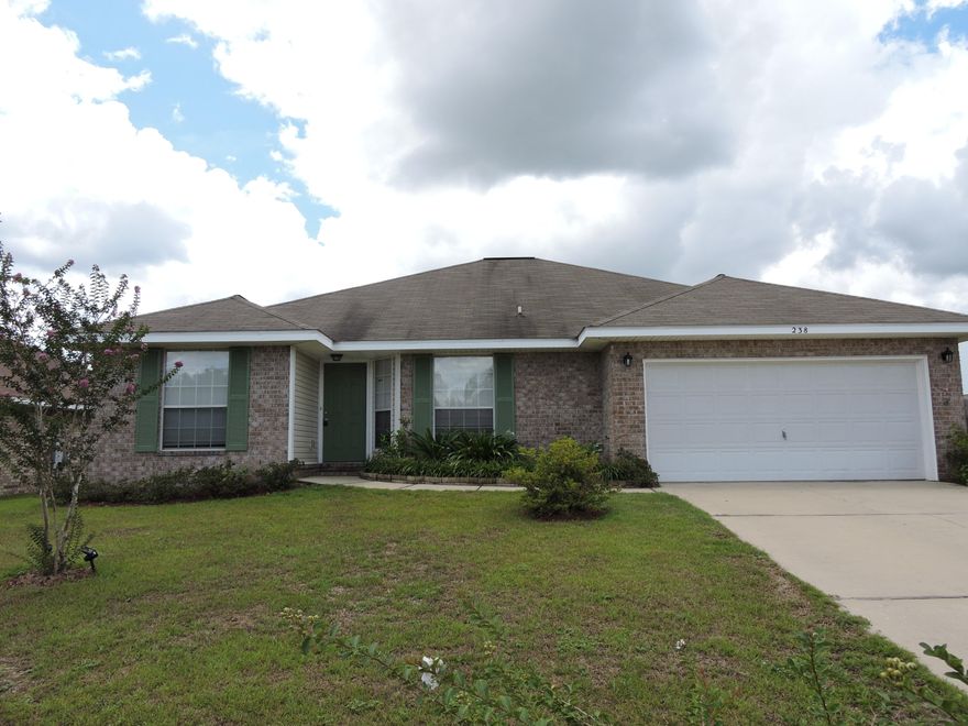 Available 6/26 - Check out this 4 Bed/2bath/2Car Garage home nestled on a corner lot in the sought after Iron Gate subdivision with convenient access to shopping, hospital, and Eglin AFB/7th Group. Upon entering the home, the formal dining room/offce will be to the right. The home features a split bedroom design accented with an open concept kitchen/family room with a wood burning fireplace. The kitchen features a breakfast bar and center island with a large laundry room/pantry. The master suite is ample sized with a dual vanity master bath and separate closets. The additional bedrooms are nice sized with ample closet space. The backyard is fenced for privacy as well. Schedule your showing today!