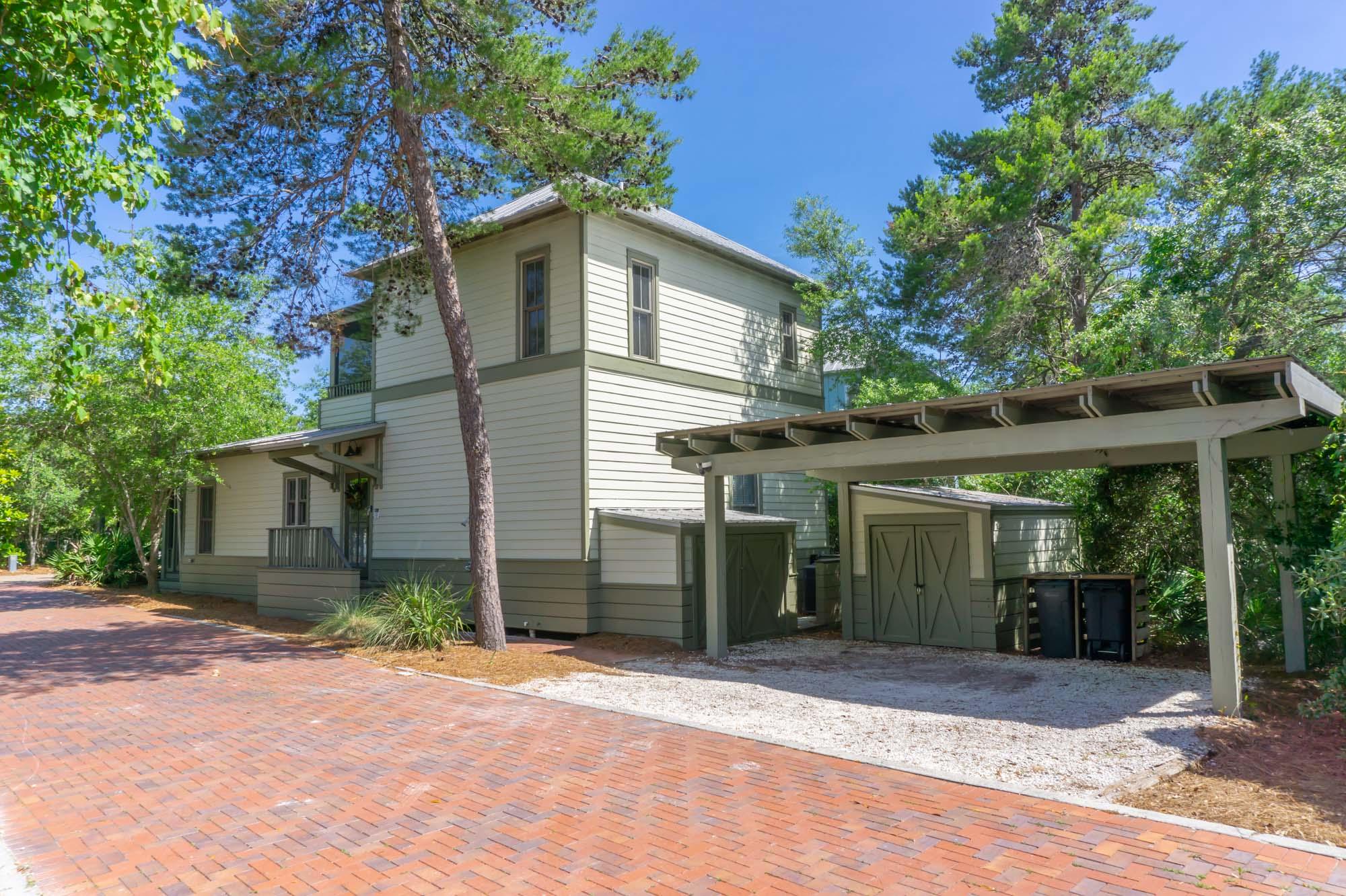 This Beautiful home is located just off 30A in the sought after quaint & quiet upscale neighborhood between Rosemary Beach & Seaside. Magnolia Cottages by the Sea has brick paved streets,community pool, & a private beach walkover! The 1st level of this home includes a large & welcoming screened in porch perfect for relaxing or entertaining family & friends. The home boasts beautiful wood floors throughout, granite countertops, designer cabinets & stainless steel appliances. The 1st level is an open concept living/dining/kitchen combination with cedar ceilings & 2 bedrooms & 2 baths. On the 2nd level you'll find a lovely & spacious master suite with french doors leading to its own private covered screened deck. Outside features a 2 car carport & 2 storage sheds for beach toys, bikes etc.