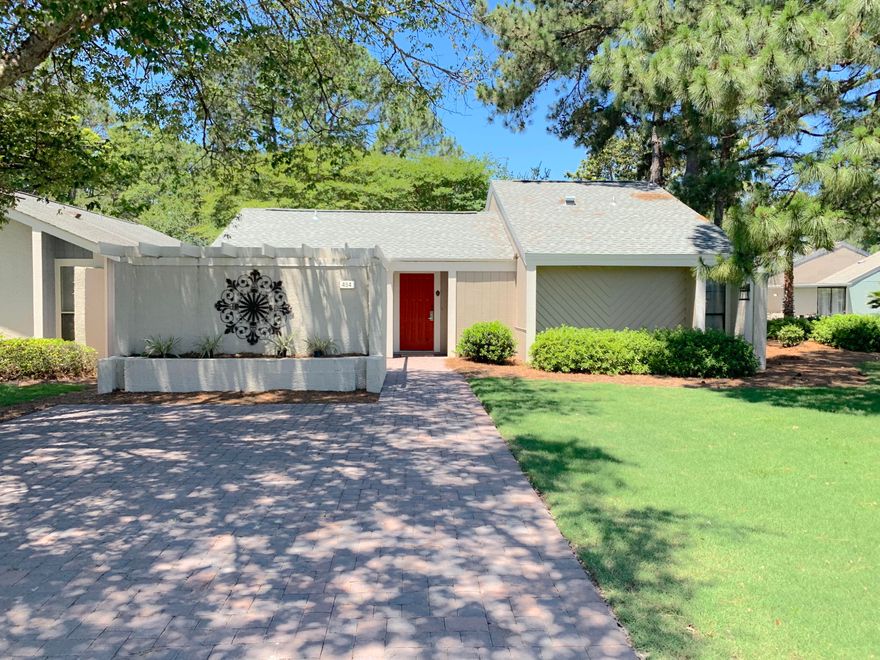 This cute 2 bedroom 2 bath that just received a NEW ROOF in March, 2018 is perfect for anyone as a second home or permanent home. It was just staged but is being sold unfurnished. Freshly painted, both interior and exterior, finish this new listing beautifully. All of the home is one level with no stairs and it has an enclosed yard purrfect for your ''fur babies''. This is the most affordable single family home available in the entire Sandestin Resort! This property at this price point will not last long!