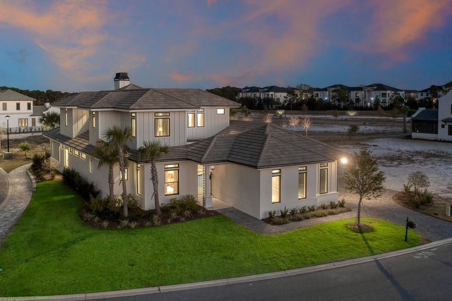 See video link for tour of home.  Welcome to Tradewinds, the newest community in Regatta Bay consisting of 54 homesites with a West Indies/Dutch architectural influence.  This beautiful brand new home offers modern luxury indoor/outdoor living w/over 4200 sq. ft. of heated/cooled space, 4 beds, 4 full baths + 2 half baths and a large study. Exterior features include an inviting front entrance courtyard with pool and spa. Back porch with summer kitchen w/gas grill, sink, beverage cooler & storage. 3 car garage + golf cart garage w/Ninja floor coating.  The home was finished with Designer chosen selections including marble & white oak flooring, quartz & marble countertops, solid wood custom cabinetry & shelving, white oak trim & quartz tiles in the kitchen. Click ''more'' for additional in