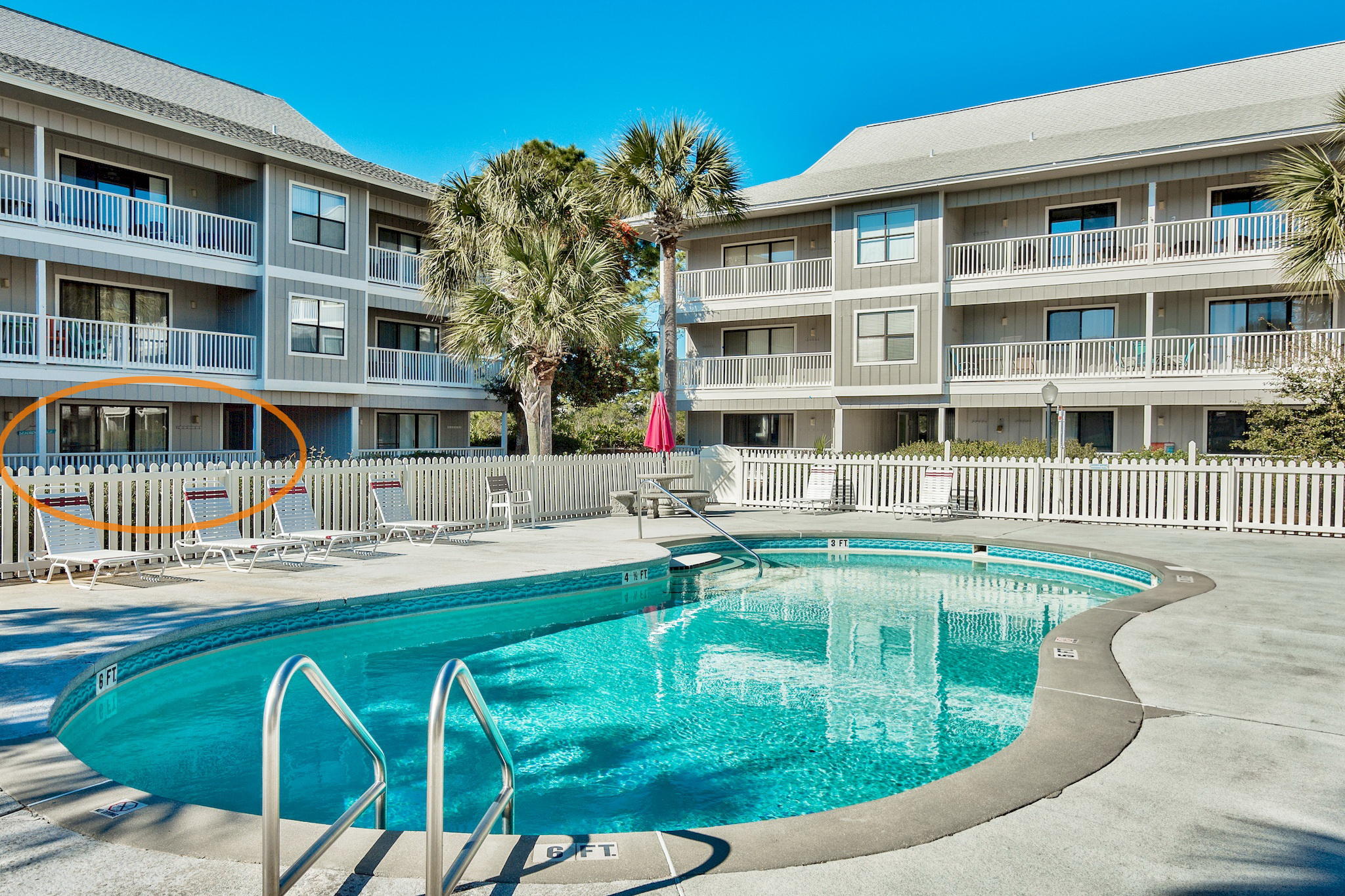 Best buy on east 30A for a 3 bedroom condo! Recently renovated with new floor tile, interior paint and much more. This ground floor unit has 2 king bedrooms and a double queen bedroom sleeping a total of 8. The huge tiled covered porch is peaceful and relaxing. Sold fully furnished and rental ready with rents in place this season. Beachwood Villas are a short walk to public beach access and several restaurants and shops. This popular family rental community has an array of excellent amenities-tennis courts, shuffleboard, two pools, picnic areas, children's play area and a community room.