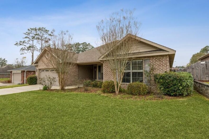 Come see this beauty in South Crestview! Easy commute to beach, I10, and Duke Field. Brick home with Ranaii tankless gas water heater, whole home back up generator, all appliances <5 years old including gas stove. As you enter, the foyer and great room greet with 10ft ceilings, while the rest are at 9ft. You will see trey ceilings, crown molding, wood blinds, and plenty of closet space. The master features double vanity, walk-in closet, separate garden tub. The laminate flooring in living spaces is <3 years old. The kitchen boasts granite counters, a wraparound breakfast bar, wooden cabinetry, and large corner pantry. Relax on the private lanai out back with privacy fence on all sides of back yard. Call for your private showing today