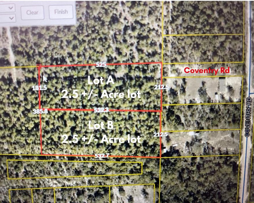 Fantastic opportunity to build your dream home on this beautiful +/-2.5-acre parcel in a peaceful rural setting. This level and affordable homesite offers a mix of planted pines and abundant wildlife--perfect for nature lovers, hobby farmers, or those looking to start a homestead. Enjoy privacy and direct access from Coventry Road. Bring your animals and your vision! Schedule your showing today!