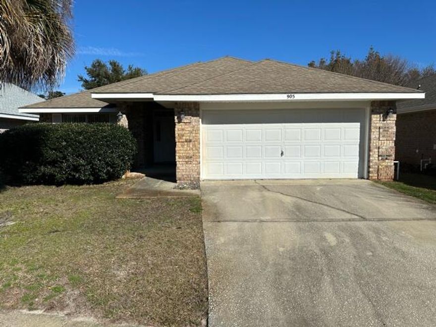 New low price $328,000 for this 4 bedroom 2 bath home located within 2 miles of Hurlburt Field.  Very short commute.  You can be home in minutes.  The split bedroom design with large eat-in kitchen and separate dining room. is ready for new owners.  Inside utility room and 2 car garage. Large   Private backyard with fencing.   Community has boat dock on Santa Rosa Sound and recreational facilities for homeowners.  This is a VA property and it is being sold in AS IS condition.  The home may qualify for special financing offered through VA Vendee Financing.  For more information on the VA Vendee Financing to to VRMProperties.com.