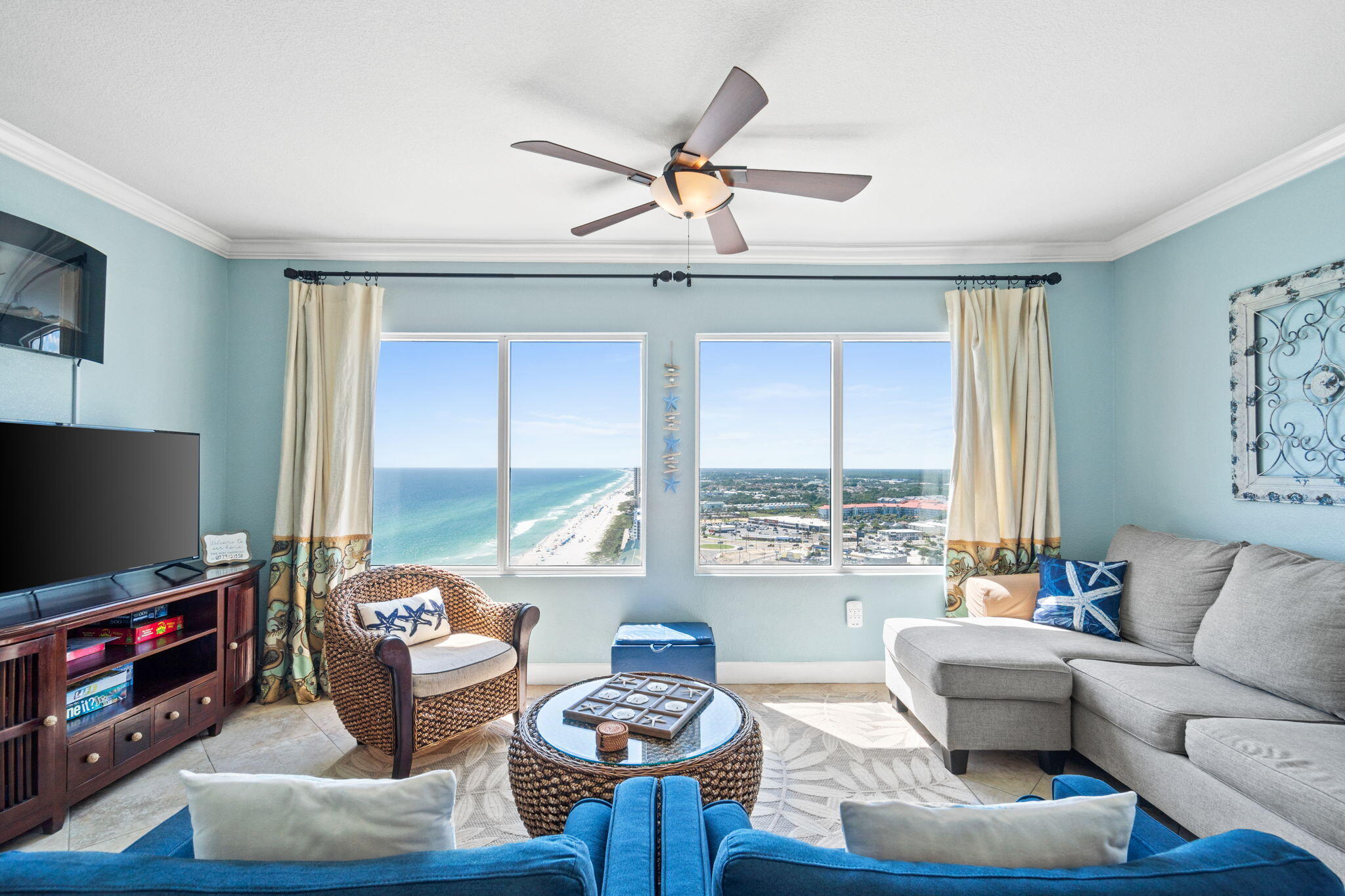 Luxurious two bedroom condo unit at Tidewater Beach Resort. Welcome to your piece of paradise at the stunning Tidewater Beach Resort in Panama City Beach, FL!   This luxurious condo unit offers more than just a home; it provides an unparalleled lifestyle experience. The west-facing views not only offer a picturesque backdrop for your evenings but also ensure you capture the essence of beachfront living at its finest. Stunning sunsets & phenomenal panoramic views of the Beach, Gulf of Mexico & the west end of Panama City Beach from this corner Condo! It is a short walk to Pier Park, many surrounding restaurants and more! For investors seeking high ROI, this unit presents a lucrative opportunity.