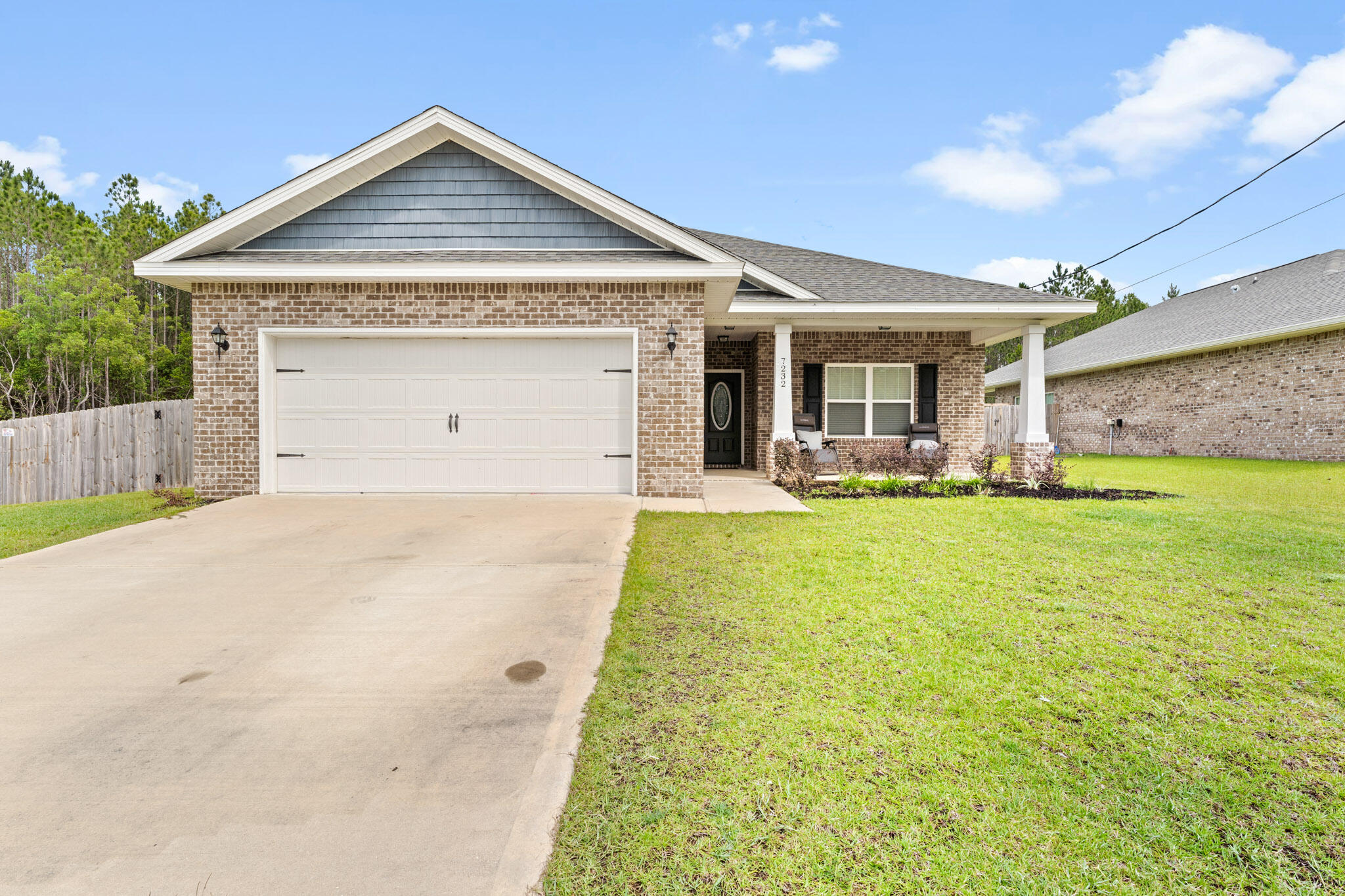 The Carlos Plan by Herbst Homes Builder. This 3 bedroom 2 bath brick home offers exactly what you are looking for. Wide open living room, dining room and kitchen space lined with Luxury Vinyl Plank flooring. This split floor plan offers a spacious master suite, master bath with stand up tile shower, garden tub & double vanities. A private entrance to a covered back porch. The kitchen includes solid wood cabinets with soft close doors & drawers. 3cm Granite in kitchen and bathrooms. High end finishes include Double Trey ceilings in the living room & single trey ceilings in the kitchen and master bedroom, brushed nickel fixtures, lever style door handles, crown molding in the treys & more! Finishing touches include luxury porch and gable finishes. Exterior offers irrigation system & fenced