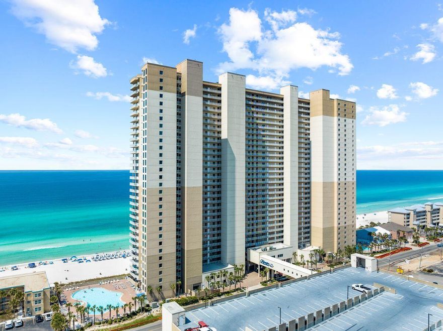 One of the largest 2 bedroom floor plans on the beach, Tidewater unit 1708  provides exquisite views of the gulf, plenty of living space and five star amenities for everyone. Entertain in style with more than 1,590 square feet of comfortable living space and plenty of windows allowing natural light to flow throughout the unit's open, airy layout. Spend the day on the beach or at one of 2 pools then head up to your private 17th floor balcony to enjoy the breathtaking gulf sunsets. The spacious kitchen is equipped with granite countertops, large pantry, and a counter that provides seating for 4.The master bedroom provides majestic gulf front views and a master bathroom suite. Keeping convenience in mind the additional bedroom also has a private bathroom.