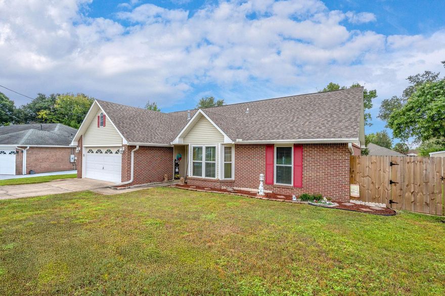 South of I-10 with no HOA, easy access to bases and beaches! This beautiful brick home is a true retreat at the end of the day, major updates--roof, HVAC, appliances, and windows--are all less than 4 years old. Inside, LVP flooring flows throughout, complementing a remodeled primary bath with a walk-in shower and dual shower heads. Four bedrooms, three full baths, loft, a formal dining and breakfast area offer space for all of your entertaining needs . The gas fireplace and gas range add warmth and style, while an enclosed Florida room and patio open to a privacy-fenced yard with irrigation. A large storage shed, gutters, and termite bond complete the package--modern comfort with everyday convenience.