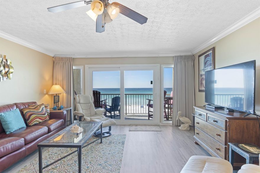 Destin Seafarer is a low-rise 3-story building, located directly on the beach in the heart of Destin. A two bedroom fully equipped unit, with a king-size bed in the master bedroom, a king-size bed in the downstairs bedroom, full-size kitchen, and two full baths. This unit is located on the 2nd floor with a breathtaking view of the beach, with 3 balconies. 2 beachfront balconies & 1 balcony on the northside off the master bathroom. This is a gorgeous condo! Upstairs bathroom has been beautifully remodeled as you can see in the pictures. This condo is a wonderful opportunity for someone desiring a beach vacation home with good rental income history. Come take a look you won't be disappointed. On-site rental management company has over 30 years experience in the property management business