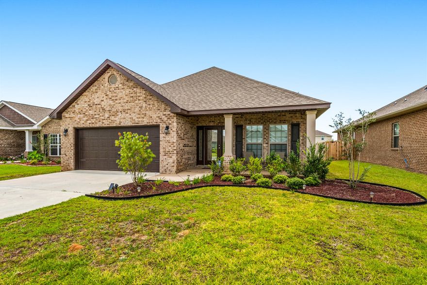 *SELLER WILL PAY ALL CLOSING COST You can't buy new for this price. This is NOT AN EXPRESS HOME. ALL BRICK, TILE FLOORS & SHOWER, GRANITE in ALL BATHS, SPRINKLER SYSTEM. Just 30 minutes to 77th Special Forces Group. Immaculately kept, less than 2 years old and move in ready. This is an all brick home, situated on 135 x 57 lot. This lot is flat and meticulously landscaped. Community Pool with outdoor kitchen. Dog Park. Children's Park. This one story, open floorplan, features a formal living room, dining room or office as separate space. Granite counters throughout, large walk in closet, his and her sinks, separate tub and tiled shower in master bath room. Beautiful double trey ceilings in the living room and a covered open porch. *Must Use Approved Lender