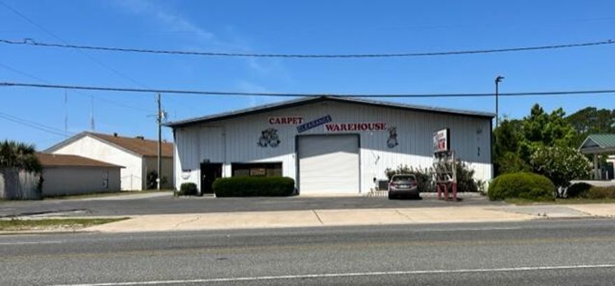 .73 acre commercial property on Beal Pkwy located between Walter Martin Road and Hollywood Blvd, 2 warehouse buildings totaling 14,330 SF, currently owner operated by owner Carpet Clearance Warehouse, high traffic count , conveniently located close to Hwy 98 minutes from Destin, business is also for sale, tractor trailer accessible, great location for many different usesPlease also be aware there are some storage units with the property five 12x52 units, two 12x26's one 12x52 that L shapes into another 20x36 and an open 30x80 slab that a building could be put on