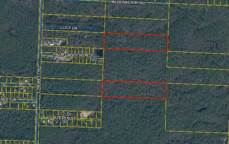 Attention Developers and Investors! Fantastic opportunity to own 20 acres of land within half a mile of the Bay and a few minutes from the beaches of Scenic Hwy 30-A. This listing includes two ten acre parcels surrounded by undeveloped land. The ten a acre parcels could also be sold separately. An easement could be, per the county. The future land use is Conservation Residential, zoned for two units per 1 acre. Flood Zone X and No HOA. This is a rare opportunity for a future development or estate size lot just minutes from the Bay, beaches, state parks, golfing, Grand Boulevard for shopping and dining and so much more! Call today!
