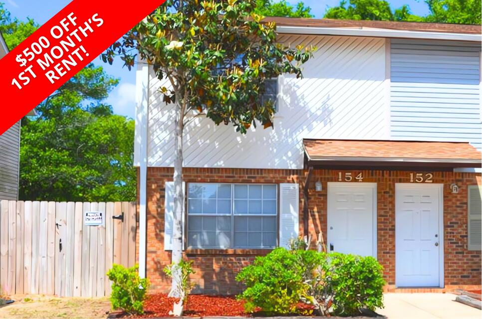 MOVE-IN SPECIAL: $500 OFF FIRST MONTH'S RENT!! Surround yourself with the relaxed beauty of Fort Walton Beach at this charming end-unit townhouse, where comfort and convenience meet coastal living. This delightful two-bedroom, one-and-a-half-bath home offers the perfect retreat after a sun-soaked day at the beach.The spacious main living area flows effortlessly, ideal for entertaining or simply unwinding in a bright, airy atmosphere filled with natural light. Both bedrooms are generously sized, offering restful spaces for privacy and relaxation. Additional features include a convenient half bath for guests and a private storage closet on the back patio with a lock, perfect for storing beach gear or seasonal items. ONE SMALL PET UNDER 25LBS ALLOWED. Ideally located, this home offers quick access to local shopping, dining, and, of course, the area's stunning beaches bringing the best of the Gulf Coast right to your doorstep. No pets allowed. All Coastal Realty Services residents are enrolled in our Resident Benefits Package (RBP), which includes renters insurance, HVAC air filter delivery (for applicable properties), our best-in-class resident rewards program, and more! No Pets. All Coastal Realty Services residents are enrolled in the Resident Benefits Package (RBP) which includes renters insurance, HVAC air filter delivery (for applicable properties) and our best-in-class resident rewards program, and much more! Please contact the office (not the listing agent below) directly at 850.244.2100 for additional information. Showings can be scheduled via the website www.CoastalRealtyServices.com. Prior to us processing an application on a rental property, we do require the rental to be viewed by the applicant or a representative of the applicant.