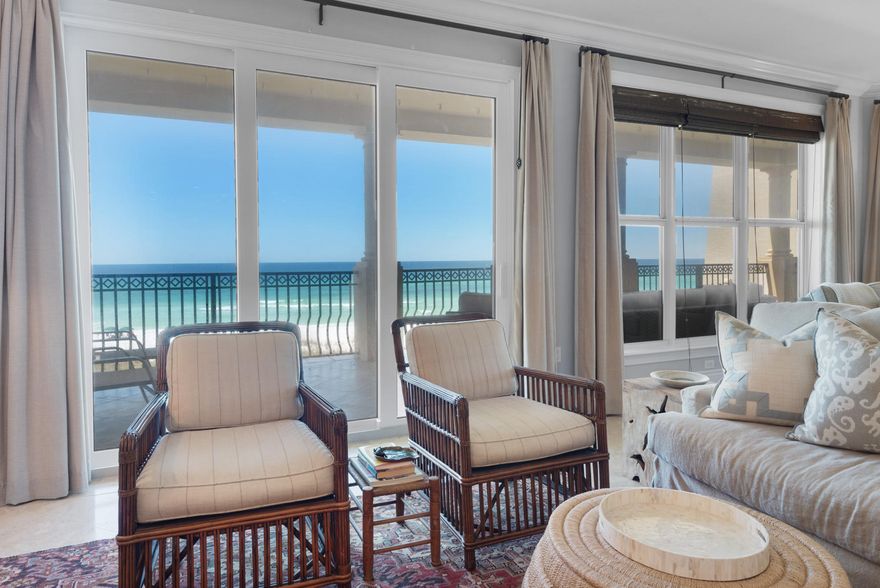 One of only 16 luxury condo units in the private non-rental community of Avalon Dunes. You can enjoy the peace and tranquil views overlooking an expansive private deeded beach access from this tastefully decorated 2nd floor residence. You enter the one level 2,400+ sqft, 4 bedroom/3 bath unit through an inviting foyer and immediately you are drawn to the views through the floor to ceiling windows and doors that line the gulf side of the condo. Remodeled kitchen with custom cabinets, GE Monogram appliances, wine refrigerator and quartz countertops. Covered parking, outdoor storage, fitness center and gulf front pool and spa compliment the stately gated community of Avalon Dunes. Exclusion list: Painting behind dining room table
Painting over master bath tub
Painting over washer/dryer
Pair of swivel chairs with ottoman in front of windows in living room
Skin rug in front bedroom ( west bedroom )
Pair of turtle shell lamps
Dining room table