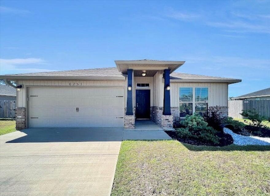 Welcome to HEATHER'S PLACE Community Phase Two!! This UNDERGROUND UTILITY community features SIDEWALKS, PUBLIC WATER/SEWER, and ENERGY EFFICIENT ranch style homes. All Stainless Steel Appliances in the open kitchen including a top of the line SAMSUNG 4-DOOR Refrigerator. GRANITE COUNTERTOPS in both bathrooms and kitchen area. The primary suite boast a SOAKING TUB, DUAL VANITY, WALK-IN CLOSET, and a separate TILED SHOWER!! LVP flooring in the common and wet areas as well. Contact office 850-936-0700 for more information. Available to show on 5/23. Check out keys at the Navarre Beach Realty office in the Winn Dixie Shopping Center in Navarre.