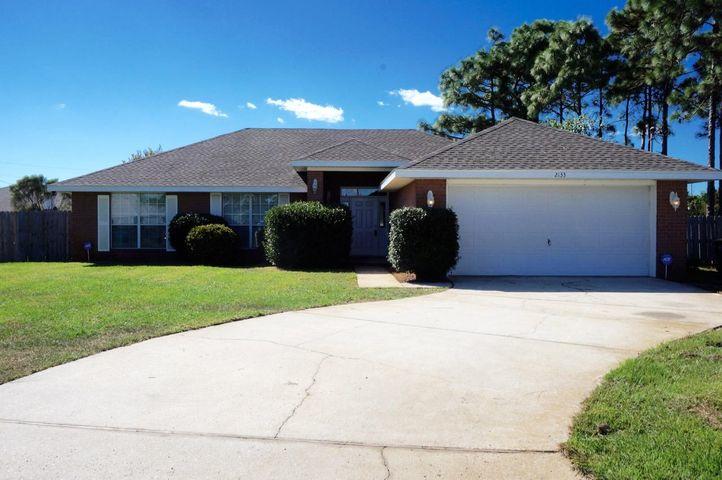 Welcome home to this perfectly located east Navarre retreat! Have peace of mind with a roof and water heater installed in 2015 and a new HVAC system less 6 months old, ,and a brand new lawn pump installed this year! Conveniently located at the end of a quiet cul-de-sac just minutes from Navarre's gorgeous beaches, a short commute to Hurlburt Field, and an even shorter walk or bike ride to Navarre High School, the YMCA, and the NYSA where you'll find wonderful community amenities. This all brick beauty features four bedrooms and two bathrooms in a split floor plan on a large lot! Enter the front door and you'll find closet storage at the entryway as it opens to the spacious living room.