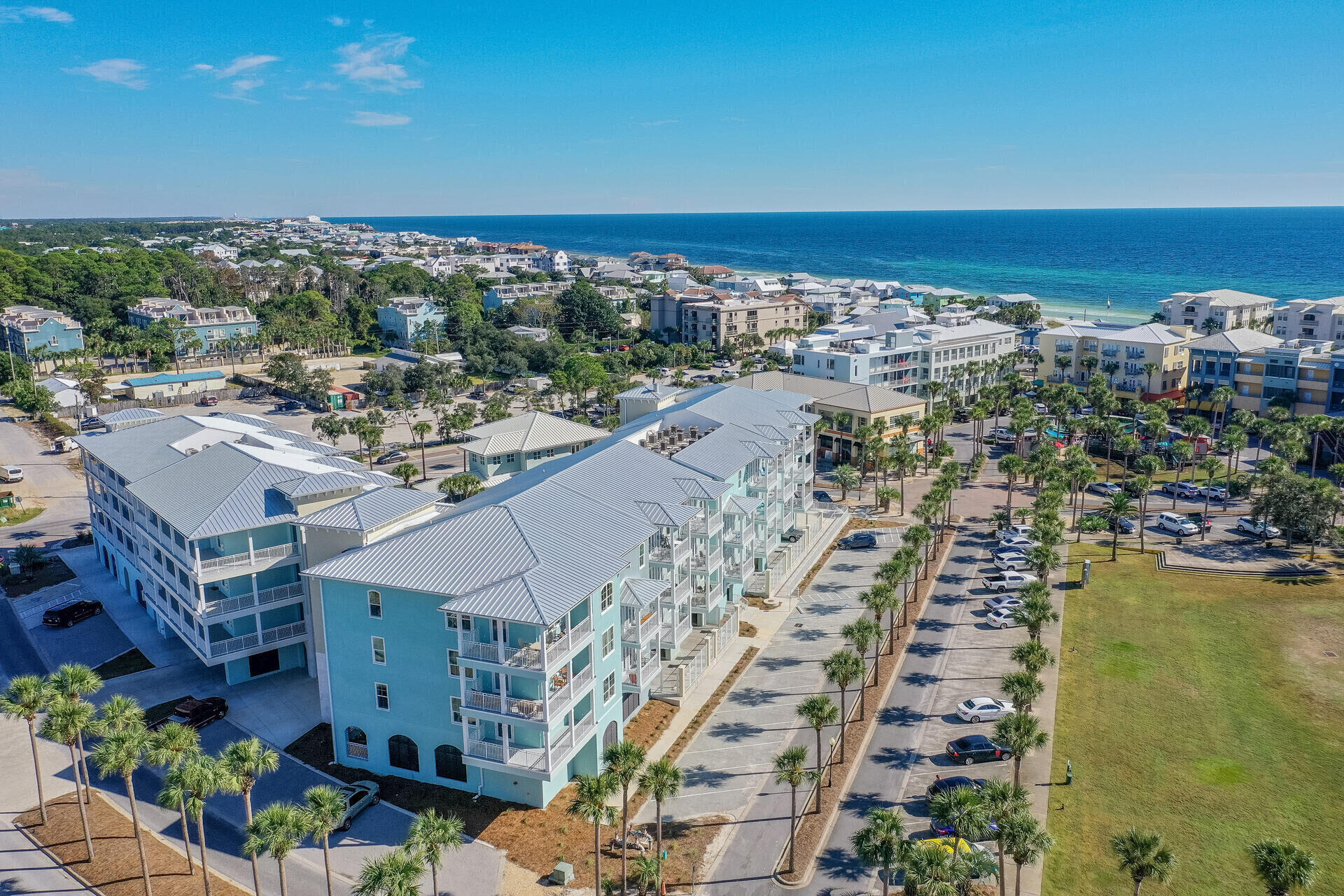 Enjoy Gulf Views from this stunning penthouse-level condo at Gulf Place Residences, perfectly situated off Scenic 30A. This spacious 2-bedroom + bunk room offers a contemporary craftsman design with an open floor plan and 10 ft ceilings, ideal for relaxed living and entertaining. The kitchen is a chef's dream, featuring sleek quartz countertops, a striking waterfall island, and premium stainless steel appliances. Large windows and thoughtful design elements fill the living area with natural light, creating an airy and inviting atmosphere. The bedrooms are generously sized, and the bunk room offers the perfect space for additional guests or family members.This unit includes deeded covered parking and a private storage closet, offering convenience and extra space for all your beach gear and personal items. At Gulf Place Residences, you're just a short stroll away from three deeded beach accesses to the sugar-white sands and turquoise waters of the Gulf. Enjoy access to three swimming pools, two tennis courts, and all the vibrant amenities of Gulf Place. The community is close to local attractions, dining, and shopping, ensuring everything you need is within reach. Schedule your exclusive showing today.