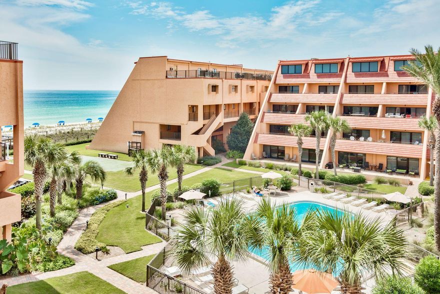 This spacious beach condo at the Aegean Resort enjoys excellent amenities and breathtaking views from two large balconies. Beautifully furnished to a high standard, the impressive accommodation is spread over three levels providing everyone with space and privacy. The first floor has a chef-worthy kitchen with gleaming granite counters, stainless appliances and a handy breakfast bar. Tile floors flow through the dining area to the elegant living area, the perfect place to put your feet up and share tales of the day's fun activities before retiring to bed. The second floor has an expansive master suite with its ensuite bathroom, balcony and views of the beach and pool. The second bedrooms has a queen bed, TV, spacious closet and a private bathroom with tub.