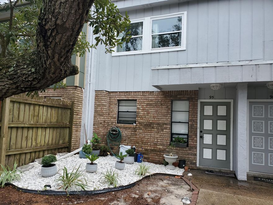 Motivated Seller says ''Bring all offers'' on this beautifully upgraded townhome. New countertop in the kitchen, crown molding in the living room, tile floors downstairs, Luxury Vinyl Planking upstairs, and beautiful, smooth ceilings throughout the home. Not only does this home offer considerable closet space it actually has a dressing room too! There is no lawn maintenance to speak of but it does have enough patio space for grilling and entertaining on a personal level. The AC was replaced in 2012 and the water heater is being replaced now. The Seller is willing to consider installing a glass shower door for the new Buyer (with a solid offer). Note: This property is probably not ideal for those with young children since there is no bathtub. Buyer to verify square footage.