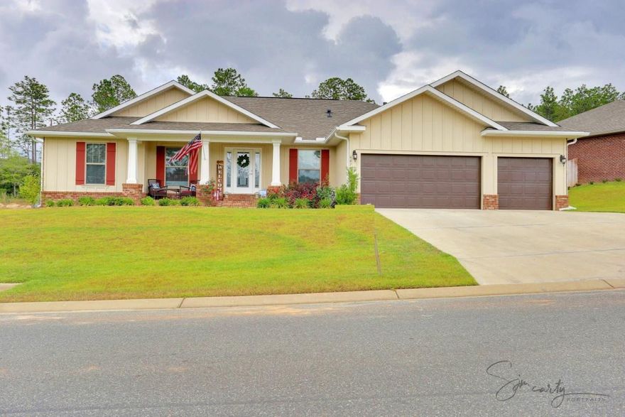 Craftsman style Spruce II floor plan with a farmhouse flair. Home faces the 28 acre lake in Crestview's Nature Lake subdivision with open views of the lake only 80 yards from the house. Only 2.5 years old upgrades to include the premium lot and full gunite salt water swimming pool built by Fort Walton Pools in 2019. This home features 4 beds and 3 full baths with a huge walk-in master shower, custom sliding barn doors over the flex room, upgraded vinyl plank floors discontinued by the builder, upgraded linen white cabinets, custom lighting, and a large 3-car garage. His and her separate walk-in closets. Walk-in closets in all rooms. Fenced back yard for dogs. Screened-in large lanai with power and coax hook-up on wall for outdoor TV.