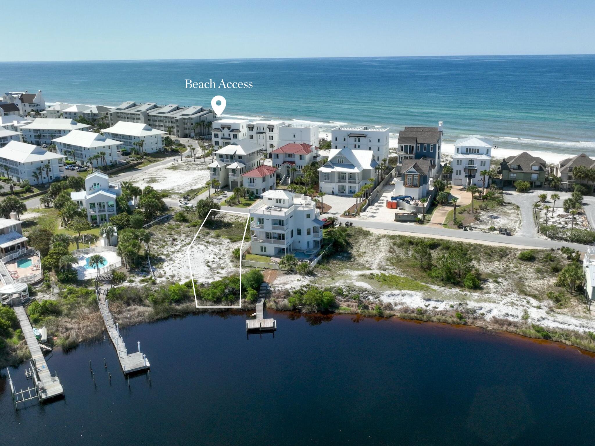 Rare, high & dry and cleared lake-front homesite south of 30A in Seagrove. Probable gulf and outfill views from a 3rd or 4th level. The culmination of luxury and exclusiveness creates a truly intimate setting while remaining geographically poised near all of the acclaimed dining and entertainment venues 30A has to offer. Inquire today and start living the coastal lifestyle you deserve.