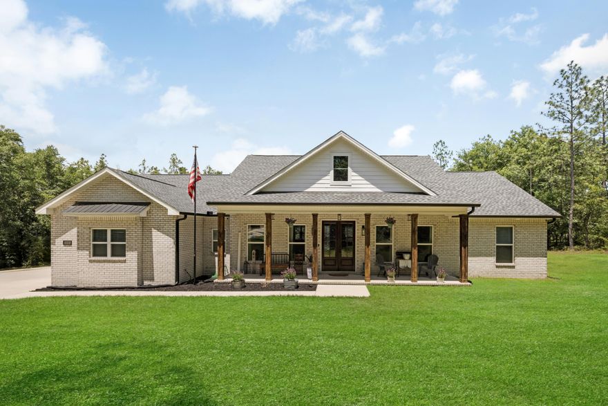 Custom built home. Large open living area, with custom bookcases. Kitchen has granite tops with an island. Master bath has separate claw foot tub, separate shower, walk in closets.  Laundry room inside the house.  Flex room office or extra bedroom. Pool with enclosure. Privacy fence with gate. Storage container on property.