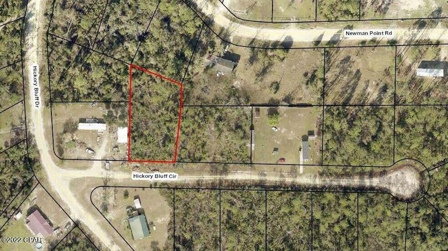 Hickory Bluff, named for the trees and high and dry land, here is a building lot, ready for a new construction or mobile home. Surrounded by new homes and a short distance to Fanning Bayou, fishing, boat ramp and just a few miles from Lynn Haven. The lot has with no association fees so bring your boat, RV, build a pole bar or workshop. Peaceful, quiet and ready to go today! Choose from any of the 50 lots we have for sale in Hickory Bluff community! Call for additional details.