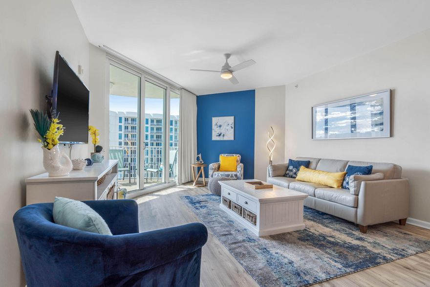 Experience Coastal Luxury with Unmatched Gulf Views and Resort-Style Amenities!Step into your dream coastal retreat at The Palms of Destin Resort. This stunning 9th-floor, 2-bedroom, 2-bathroom condo is the epitome of modern elegance and beachside comfort, perfectly blending stylish design with breathtaking natural beauty. Imagine waking up to views of the Sparkling Lagoon Pool, and views of the Gulf of Mexico, enjoying your morning coffee on your balcony, and basking in the vibrant coastal atmosphere that fills every corner of this exceptional condo. Recently renovated in 2024, and beautifully appointed, this turn-key condo invites you to relax, unwind, and embrace the ultimate in luxury coastal living. Step Inside and Feel the Difference: As you enter, the fresh coastal white walls, accented with vibrant pops of color, create an immediate sense of tranquility and openness. The open-concept layout effortlessly flows from room to room, allowing natural light to flood the space and enhance the Gulf views; Just a few blocks away. 
A Chef's Delight: The fully updated kitchen features elegant white cabinets, gleaming granite countertops, a new dishwasher, a new garbage disposal, and sleek new light fixtures. Whether you're preparing a gourmet meal or a quick snack, this kitchen is as functional as it is beautiful and comes fully stocked with all the comforts of home. All housewares included.

Inviting Spaces for Relaxation and Entertainment: Just beyond the kitchen, the dining area is adorned with a coastal iron and wood beaded light fixture that sets a welcoming ambiance for both intimate dinners and larger gatherings. The living room, with its coastal-inspired furniture and amazing resort views, invites you to unwind. Slide open the glass doors to the balcony, where you can savor your morning coffee while gazing across the horizon or enjoy an evening cocktail as the sun sets for the evening. Winter has the most beautiful sunsets of Destin. All new Furniture in 2024, including an Italian leather sofa sleeper, and new 60" HDTV.

A Retreat to Remember: The primary bedroom offers a sanctuary of luxury with a king-sized bed, complete with room darkening curtains to set the perfect mood to ensure a restful night's sleep. The en suite bathroom, featuring a large garden soaking tub and shower, provides a spa-like experience where you can relax and rejuvenate. Vanities were upgraded in 2024.

A Cozy Haven for Guests: The second bedroom is perfect for guests or children, featuring custom full-over-full bunk beds and its own en suite bathroom with a walk-in all tile shower, this room offers privacy and comfort. 

Turn-Key Ready: This condo has been meticulously renovated and comes fully furnished, including all d??cor, kitchen accessories, appliances, and a washer and dryer. Every detail has been considered, so all you need to do is bring your suitcase! The new owner will benefit from the new HVAC installed; still under warranty, and new water heater; Making a great value added. 

Resort-Style Living: As a resident of The Palms of Destin Resort, you'll enjoy exclusive access to a wealth of amenities, including a lagoon-style pool, hot tub, secondary heated pool, poolside bar, offering room service, and pool side services, splash pad, state-of-the-art fitness center, and more. Play a match on the outdoor pickleball, tennis, or basketball courts, relax at the IV hydration bar, or use the resort shuttle service to explore nearby Henderson Beach and local shopping centers. With the on-site Palms Coffee House and the lively Good Vibes Bar, there's truly something for everyone.

A Proven Income Generator: With an impressive rental history of $56,585 for 2024,

Don't Miss Out! Embrace the beachside lifestyle and create lasting memories in this exceptional retreat. Contact me today to schedule a private viewing of Unit 1911 and see for yourself why this condo is the ultimate in luxury coastal living. 

While we believe all information to be true: Buyer to verify all information.

