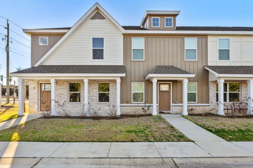 Beautiful Townhome Built in 2021! Lovely curb appeal welcomes you with beautiful columns & a covered porch before stepping side to a light & bright floorplan full of wood-look floors, recessed lighting, tall ceilings, and so much more. You will love the tastefully designed kitchen, boasting a center island with a breakfast bar, stainless steel appliances, granite countertops, rich colored cabinets, and a cozy breakfast nook. Upstairs, you will find a great space for relaxation, offering the 3 bedrooms & 2 bathrooms. Additional features include a mud room area, and single car rear garage. This home is nestled in a great location, close to many different shopping, dining & entertainment attractions.